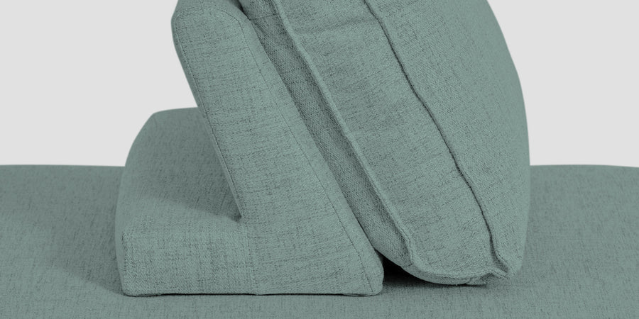 Hiver Fabric Day Bed Sofa In Suka Beige Colour With Back Rest - Febonic Living