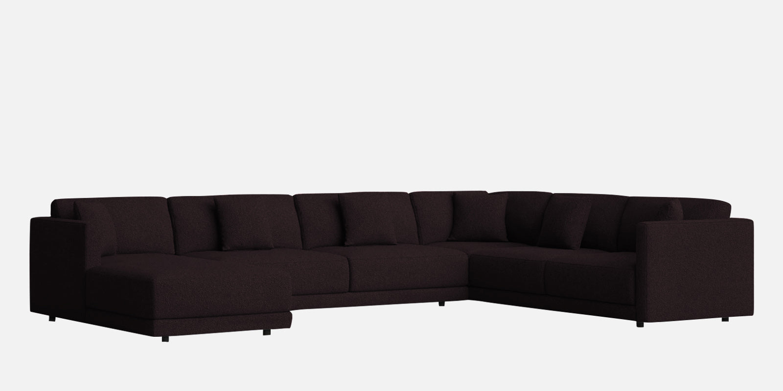 Carlin Fabric RHS 8 Seater Sectional Sofa In Cara Brown Colour