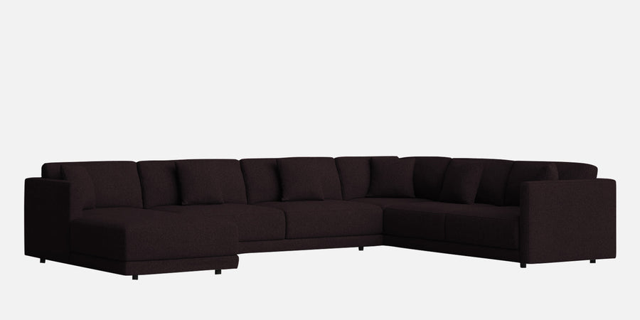 Carlin Fabric Rhs 8 Seater Sectional Sofa In Cara Brown Colour - Febonic Living