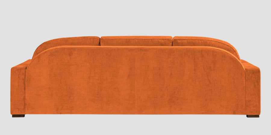 Dara Fabric 3 Seater Sofa In Vivid Orange Colour - Febonic Living