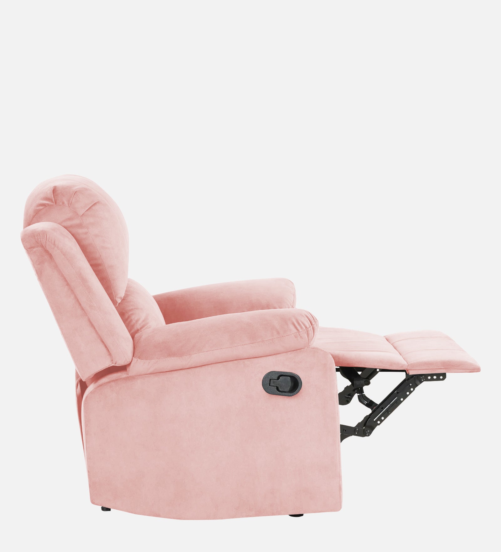 Henry Velvet Manual 1 Seater Recliner In Millennial Pink Colour