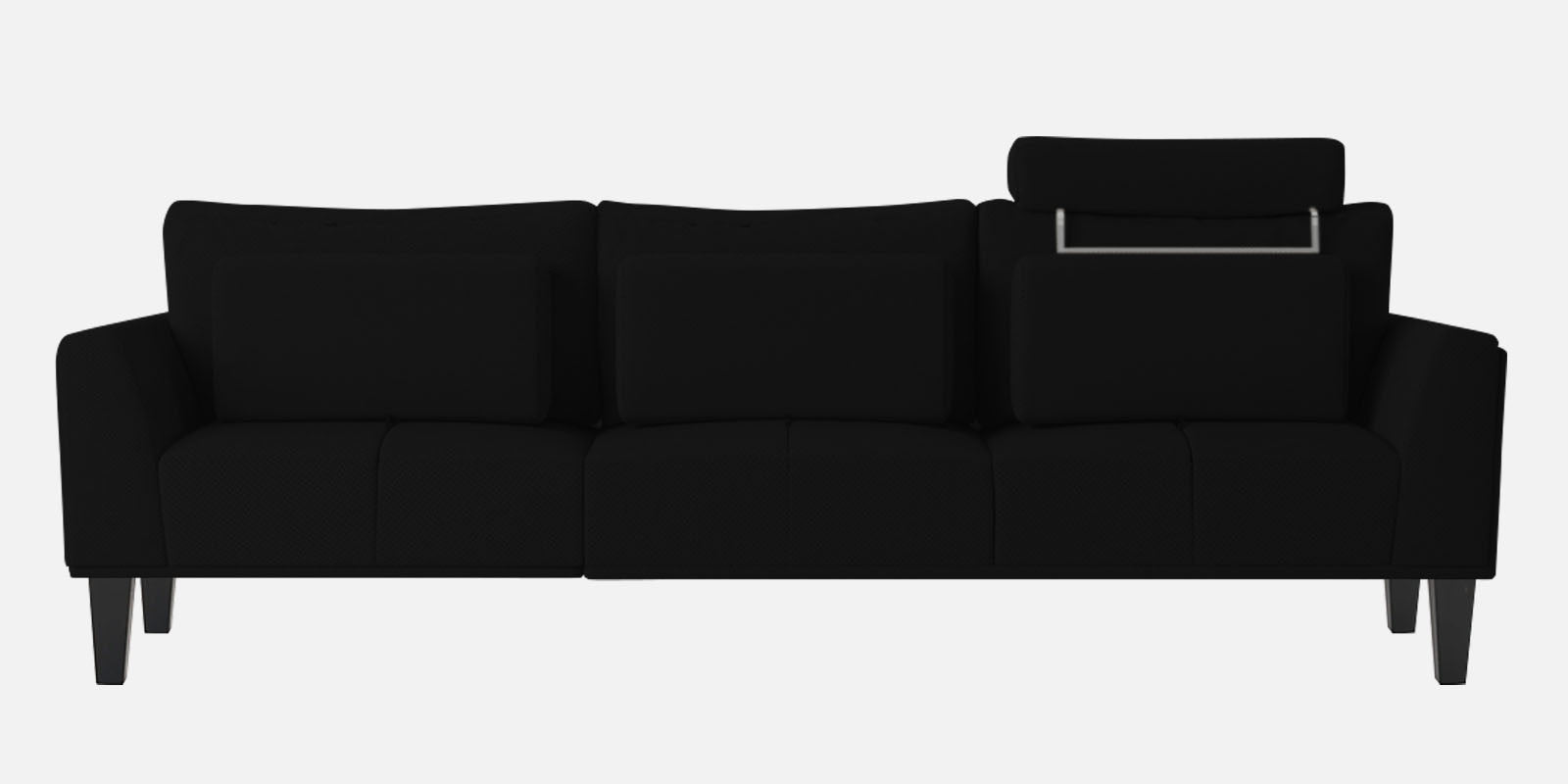 Como Fabric 3 Seater Sofa in Zed Black Colour