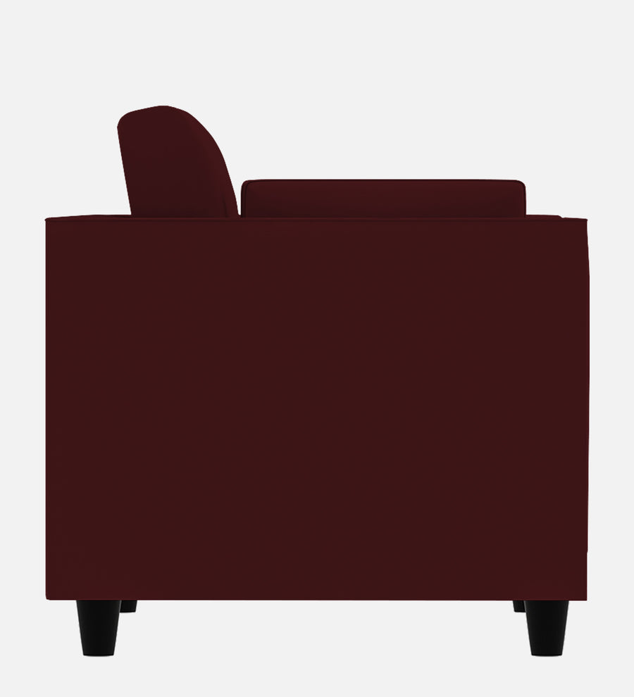 Bristo Velvet 1 Seater Sofa In Blood Maroon Colour With Storage - Febonic Living