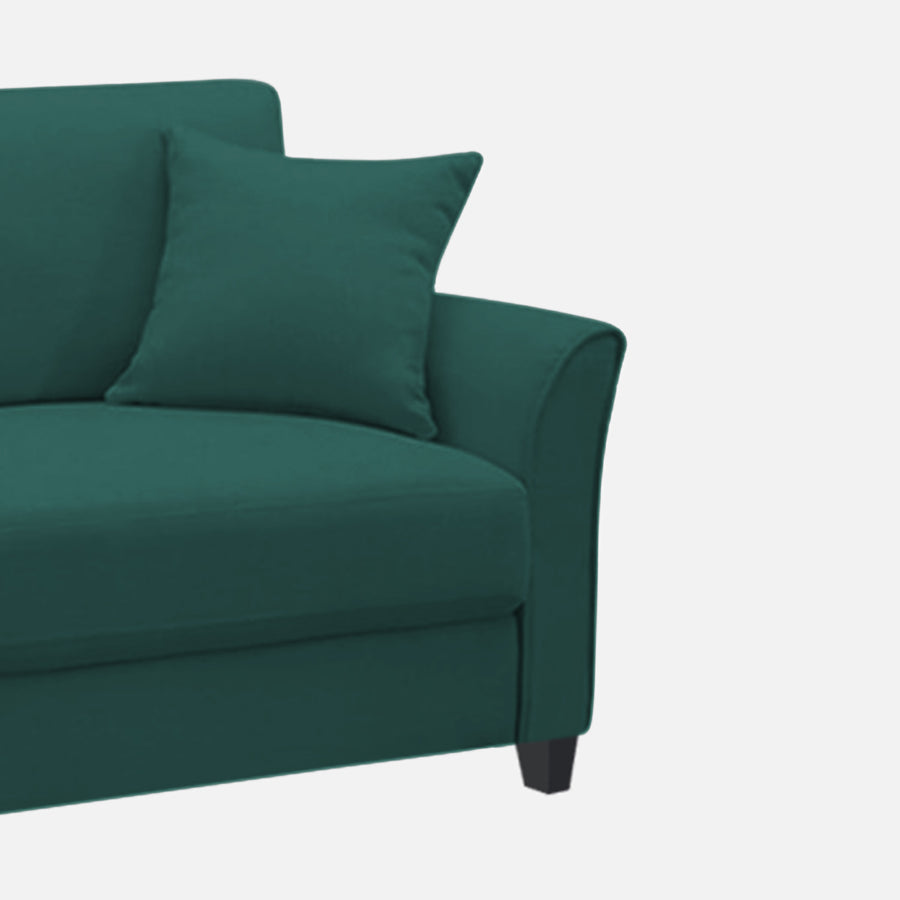 Daroo Velvet 1 Seater Sofa In Pine Green Colour - Febonic Living