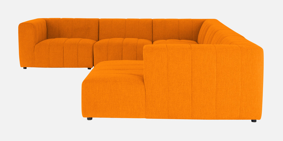 Damo Fabric Lhs 8 Seater Corner Sofa In Vivid Orange Colour - Febonic Living