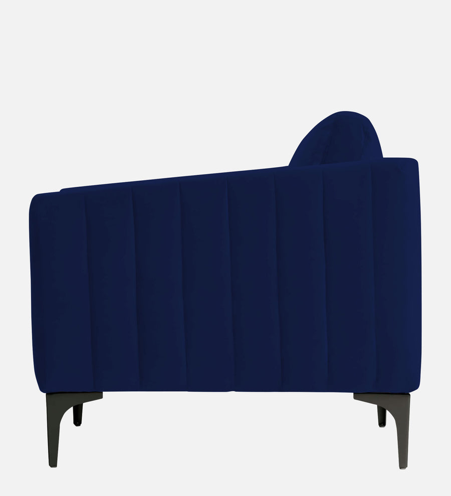 Haru Velvet 1 Seater Sofa In Indigo Blue Colour - Febonic Living