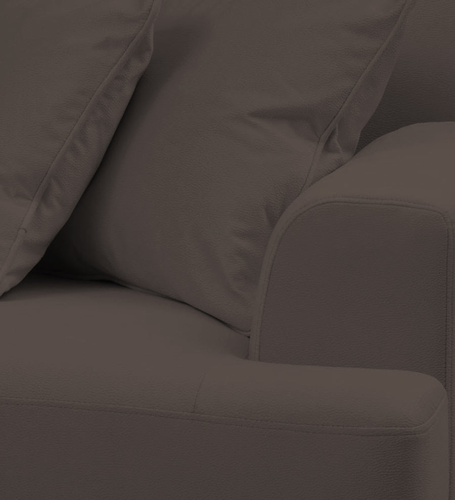 Woody Fabric 1 Seater Sofa In Lito Brown Colour - Febonic Living