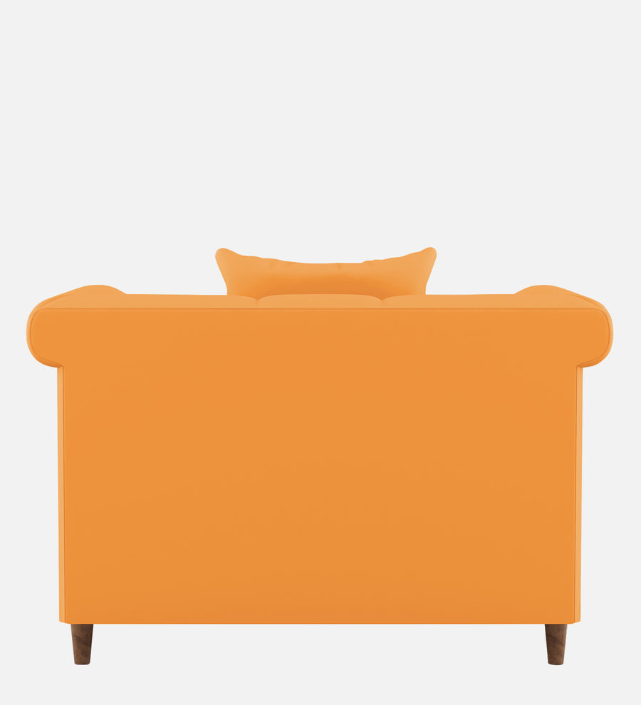 Rubi Velvet 1 Seater Sofa In Tangerine Orange Colour - Febonic Living