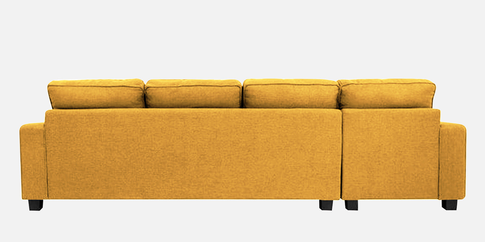 Ladybug Fabric LHS Sectional Sofa (3+Lounger) In Bold Yellow Colour