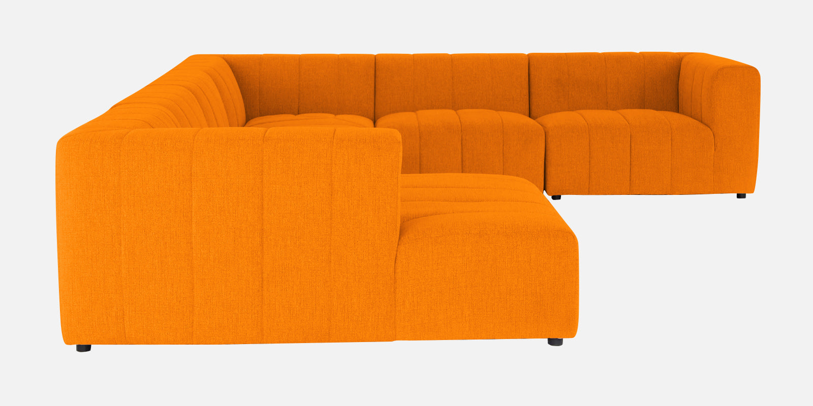 Damo Fabric RHS 8 Seater Sectional Sofa In Vivid Orange Colour