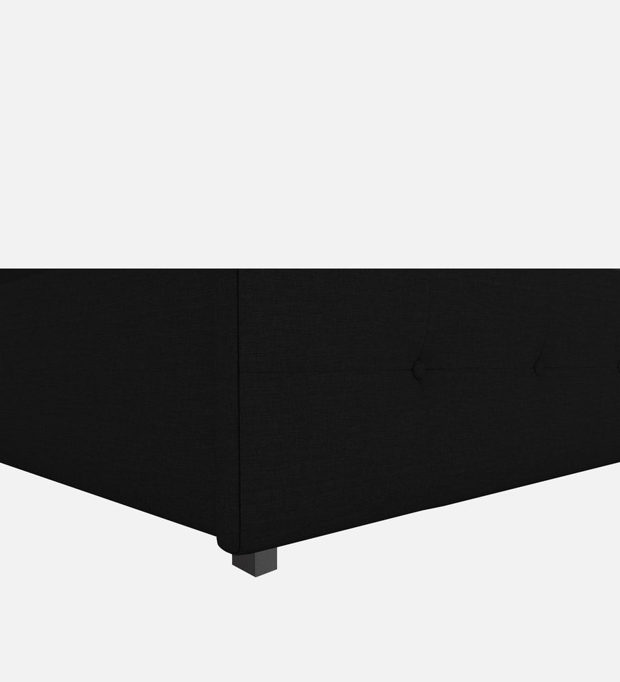 Lido Fabric Upholstered Queen Size Bed In Zed Black Colour With Drawer Storage - Febonic Living