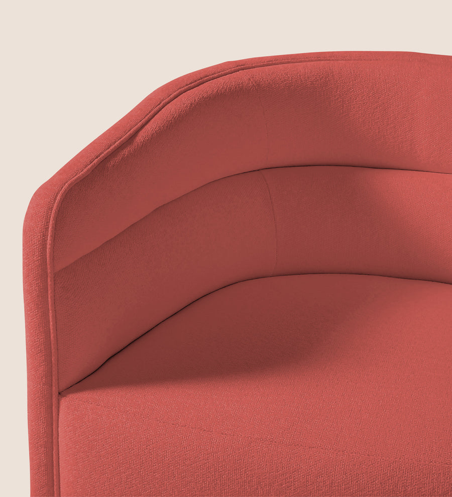 Ria Fabric Swivel Chair In Salmon Pink Colour - Febonic Living