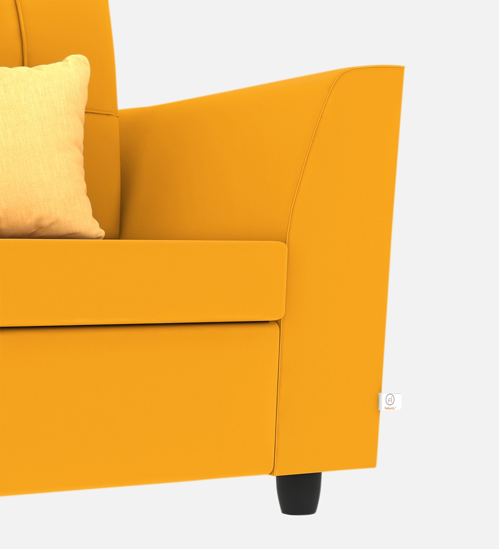 Nestin Velvet 1 Seater Sofa in Safforn Yellow Colour