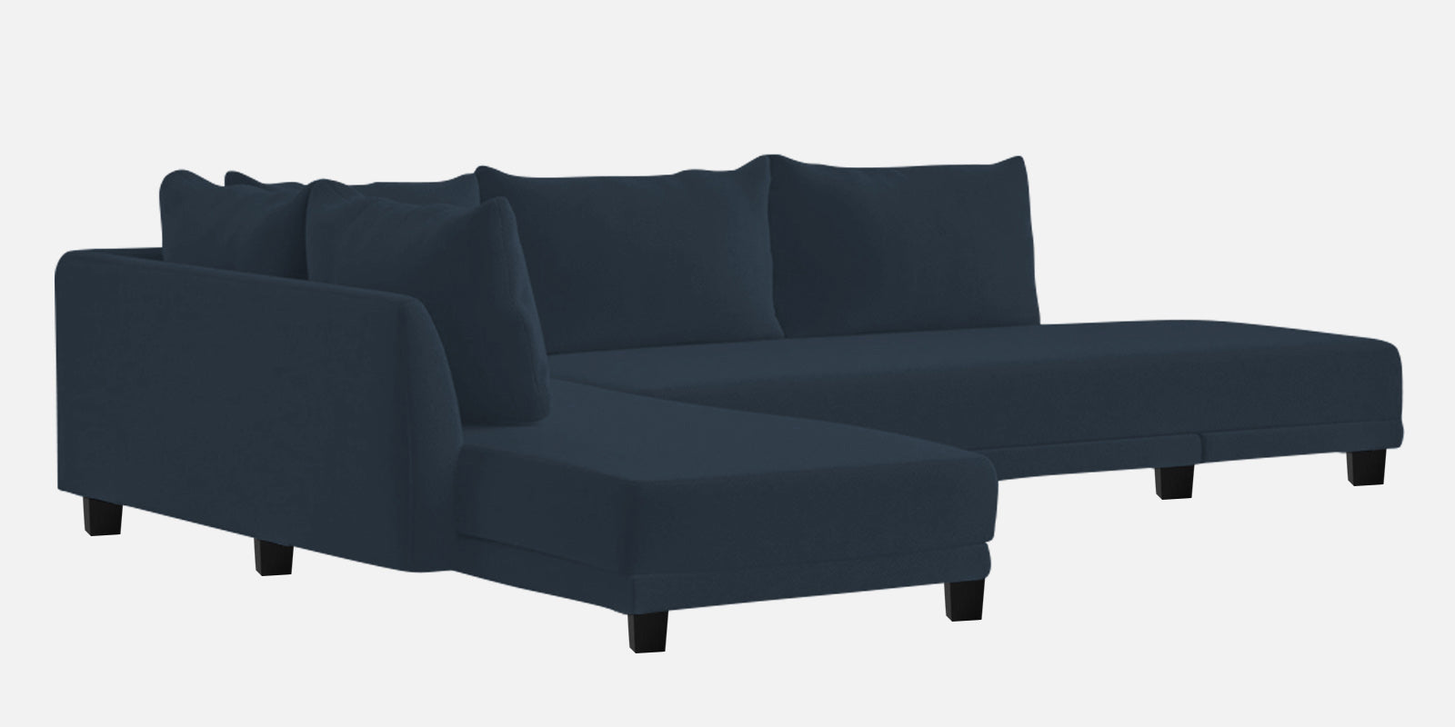 Ira Fabric RHS 6 Seater Sofa Cum Bed In Denim Blue Colour