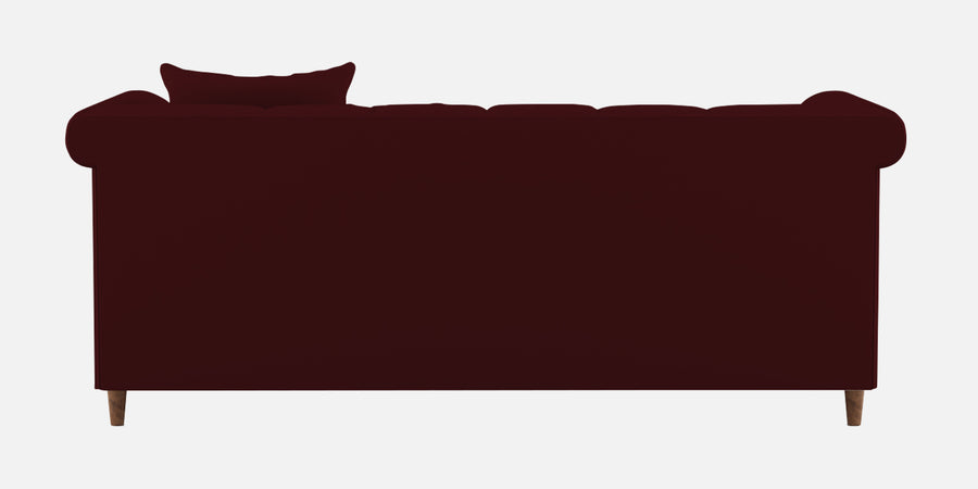 Rubi Velvet 3 Seater Sofa In Blood Maroon Colour - Febonic Living