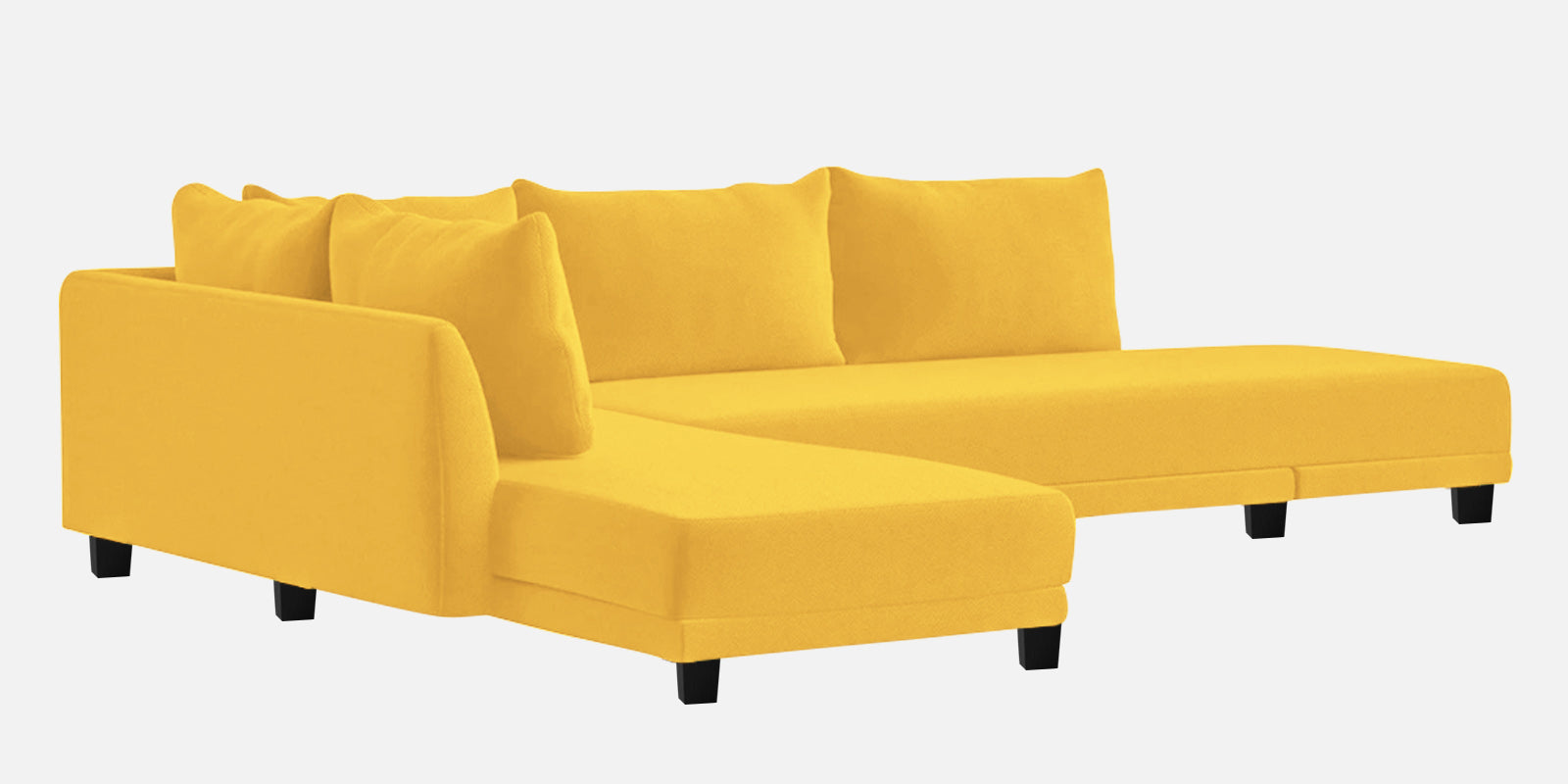 Ira Fabric RHS 6 Seater Sofa Cum Bed In Bold Yellow Colour