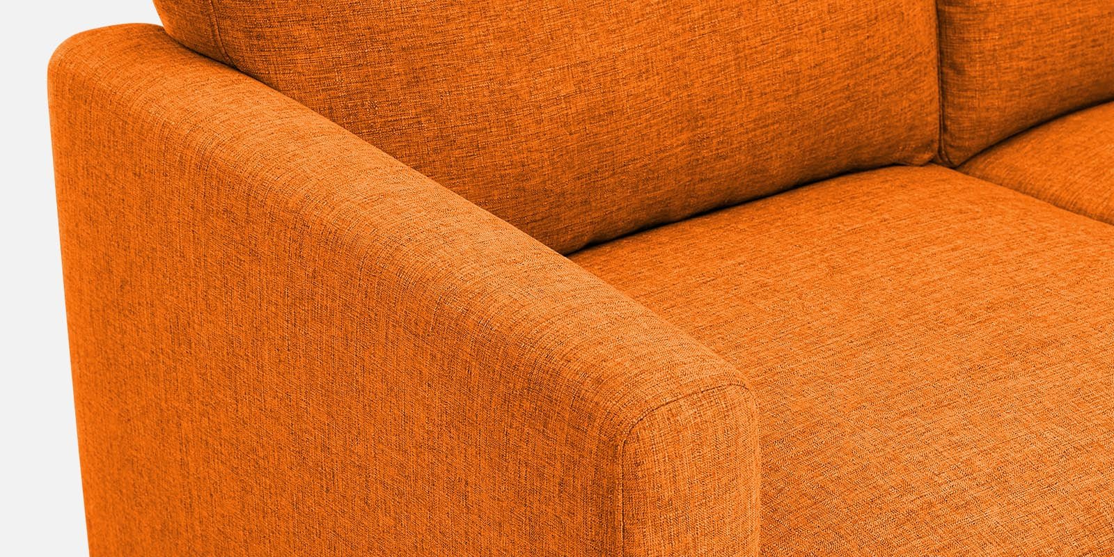 Romie Fabric LHS Sectional Sofa (2+Lounger) in Vivid Orange Colour