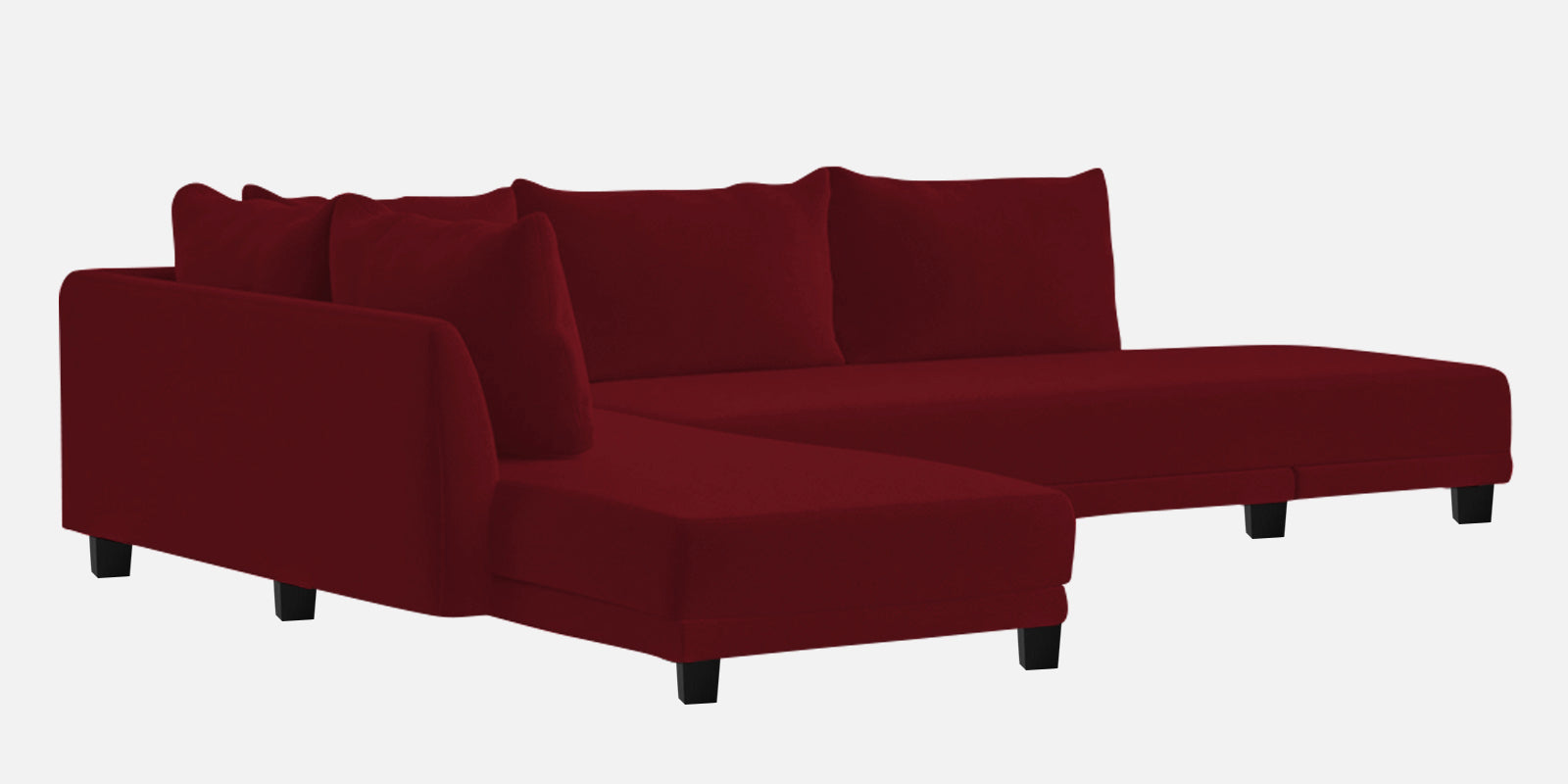 Ira Fabric RHS 6 Seater Sofa Cum Bed In Ruby Red Colour