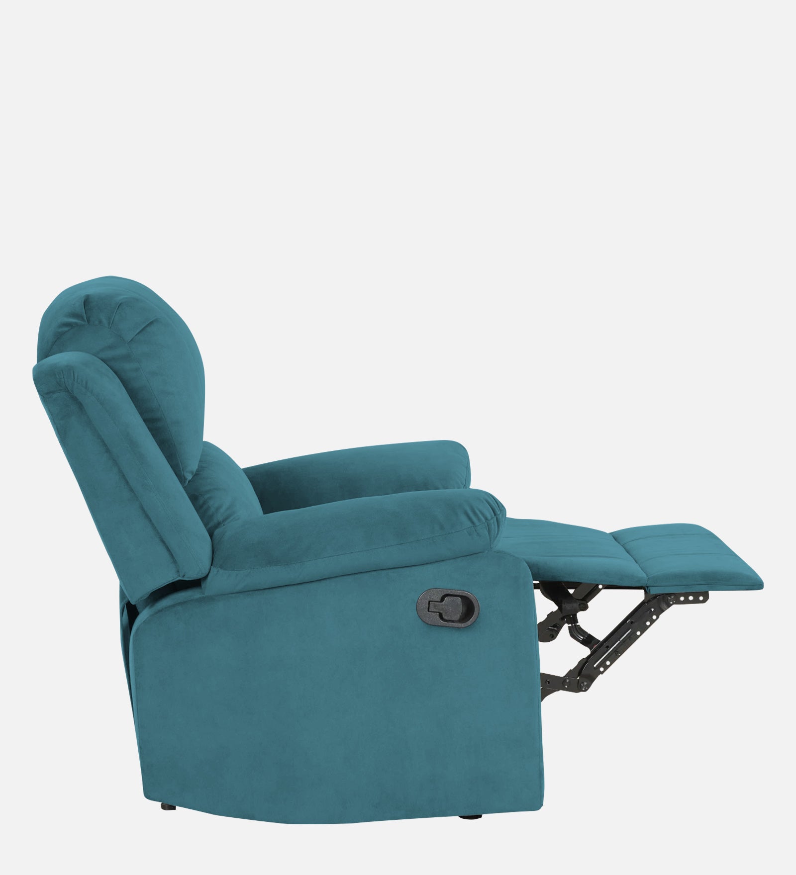 Henry Velvet Manual 1 Seater Recliner In Aqua blue Colour