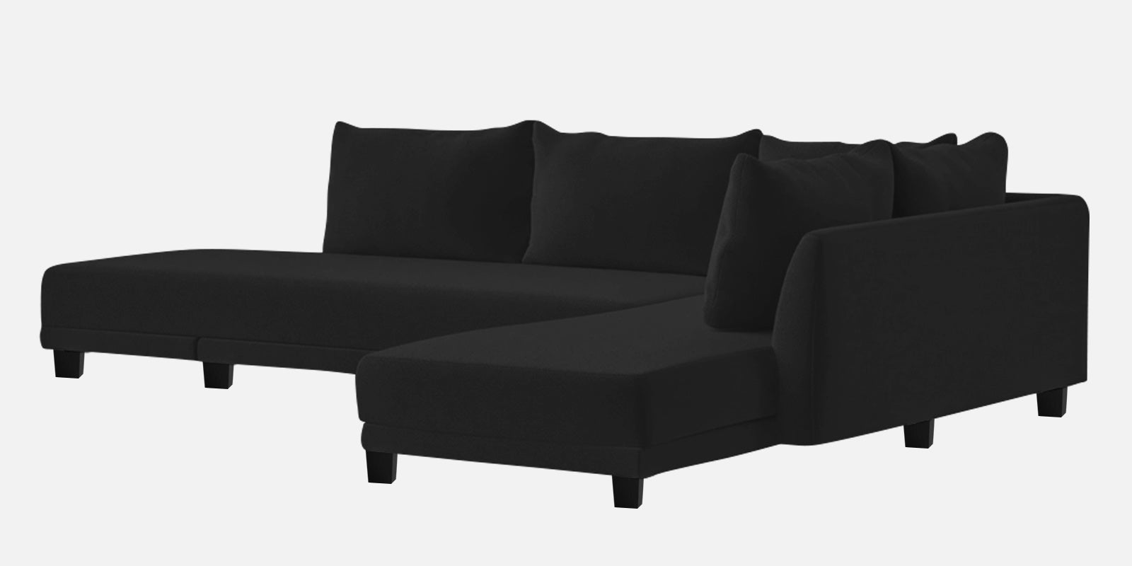 Ira Fabric LHS 6 Seater Sofa Cum Bed In Zed Black Colour