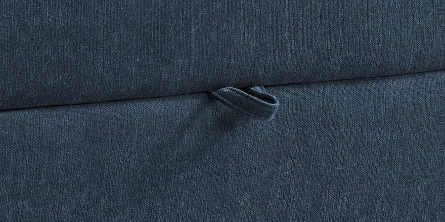 Kara Fabric 3 Seater Pull Out Sofa Cum Bed In Denim Blue Colour - Febonic Living