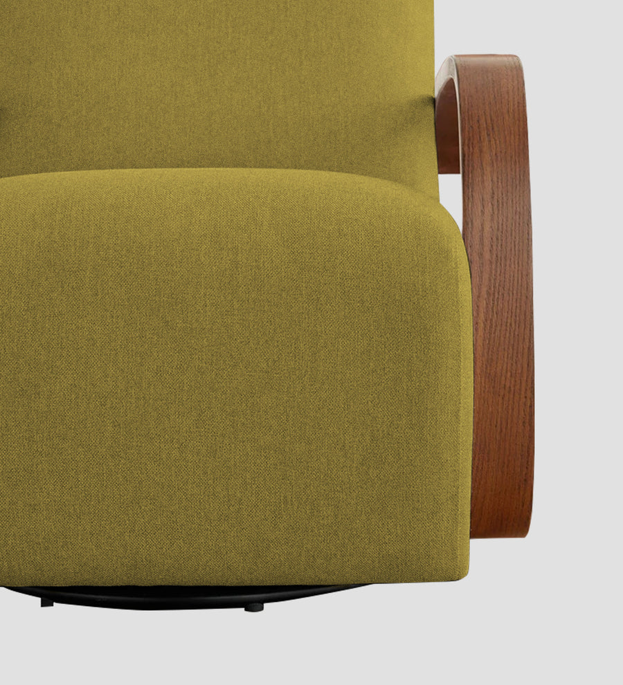 Balma Fabric Swivel Chair In Parrot Green Colour - Febonic Living