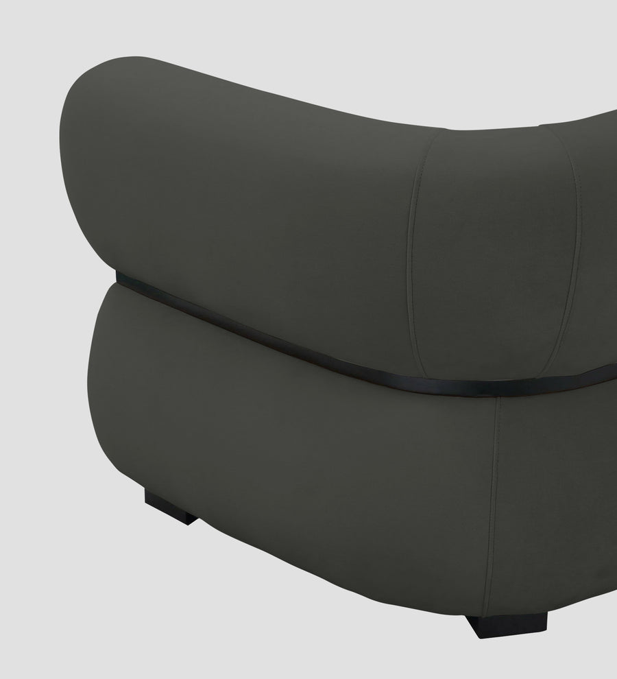 Kula Velvet 1 Seater Sofa In Hory Grey Colour - Febonic Living