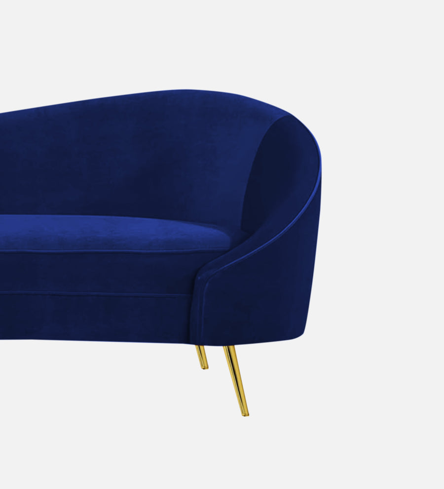 Cely Velvet Lhs Chaise Lounger In Imperial Blue Colour - Febonic Living