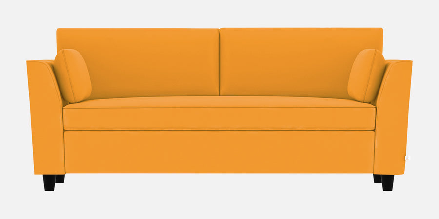 Bristo Velvet 3 Seater Sofa In Safforn Yellow Colour With Storage - Febonic Living