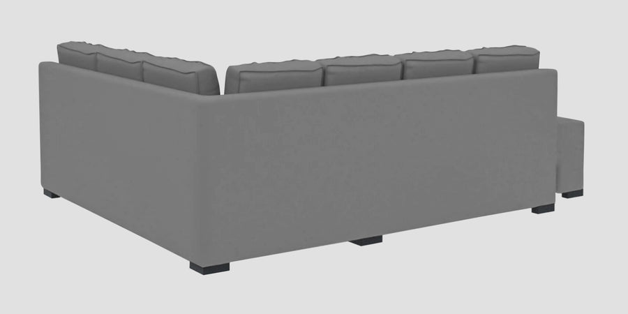 Corby Velvet Rhs 6 Seater Convertible Sofa Cum Bed In Light Grey Colour - Febonic Living