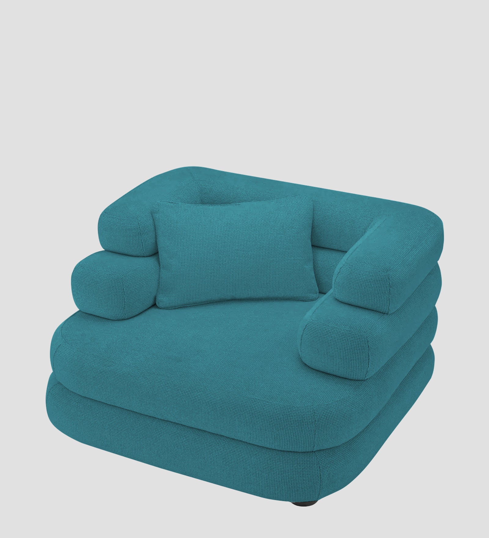 Wener Fabric 1 Seater Sofa in Water Blue Colour