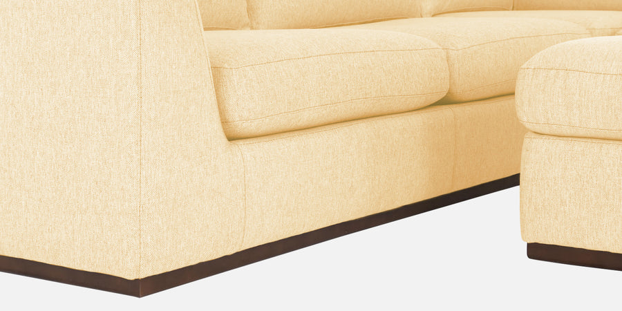 Freedom Velvet 6 Seater Rhs Corner Sofa In Sandy Beige Colour With Ottoman - Febonic Living