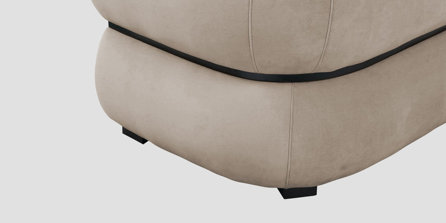 Kula Velvet 3 Seater Sofa In Cream Beige Colour - Febonic Living