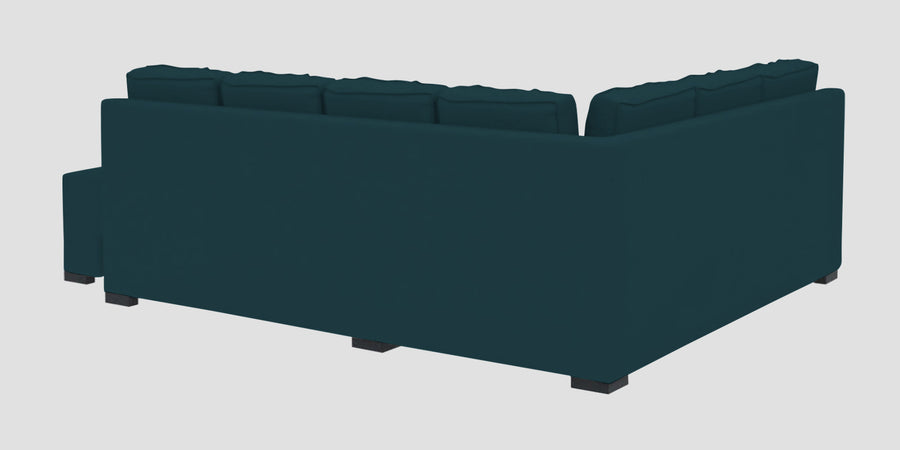 Corby Velvet Lhs 6 Seater Convertible Sofa Cum Bed In Arabian Green Colour - Febonic Living