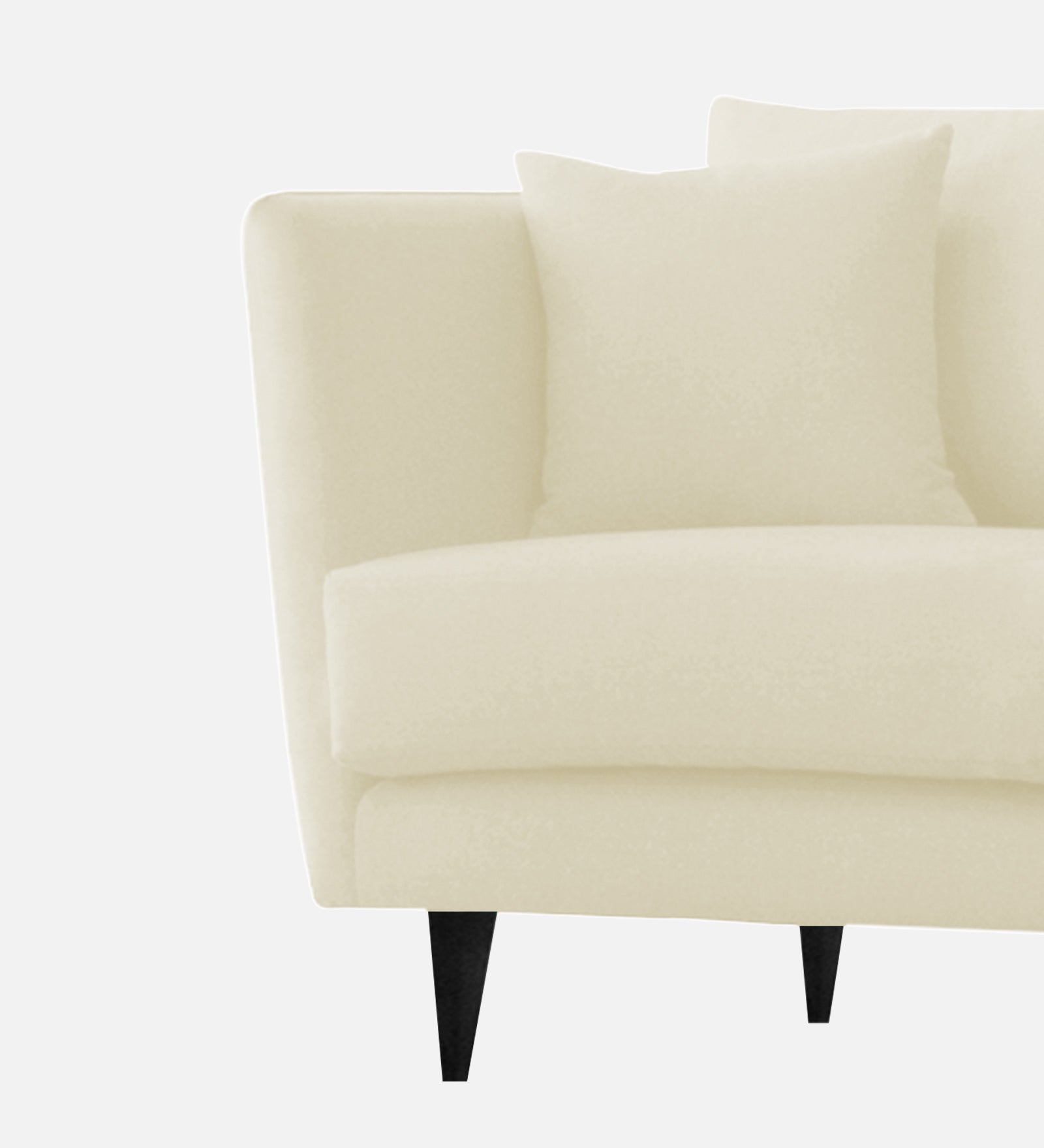 Norway Velvet 1 Seater Sofa In Warm White Colour