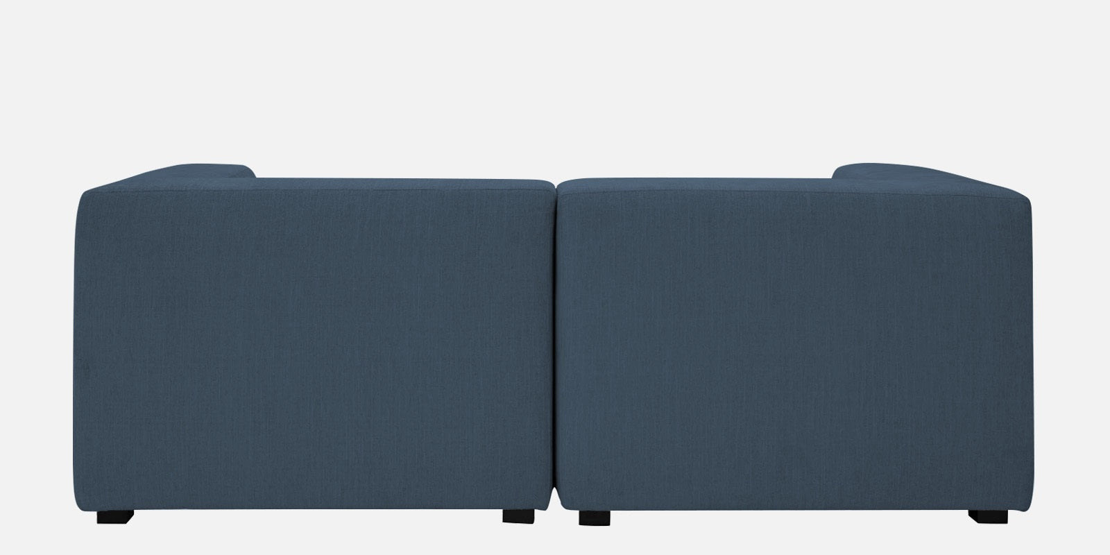 Dora Velvet RHS Sectional Sofa (2+Ottoman) In Oxford Blue Colour