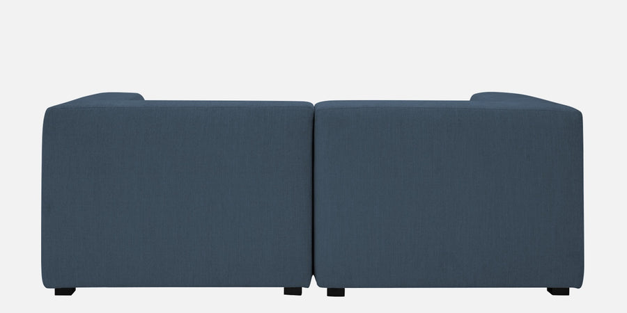 Dora Velvet Rhs Sectional Sofa 2 Ottoman Lounger In Oxford Blue Colour - Febonic Living
