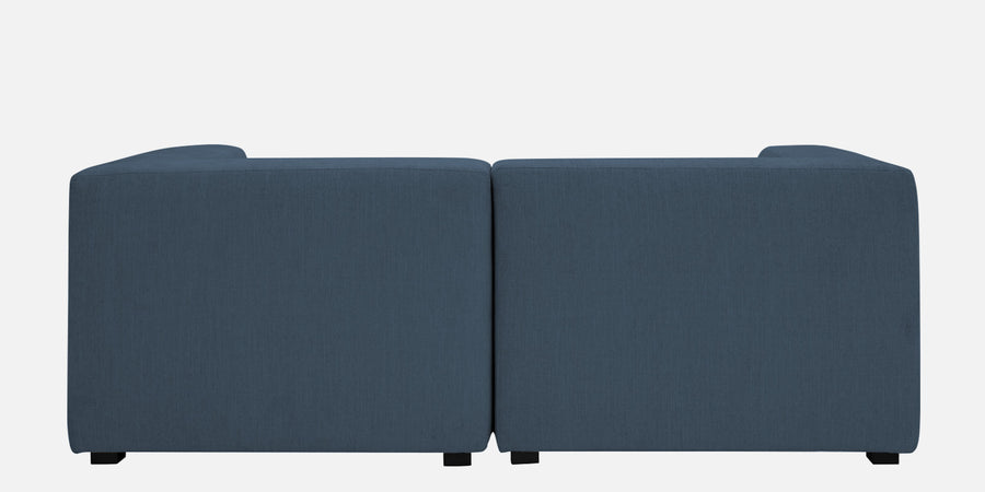Dora Velvet Lhs Sectional Sofa 2 Ottoman Lounger In Oxford Blue Colour - Febonic Living