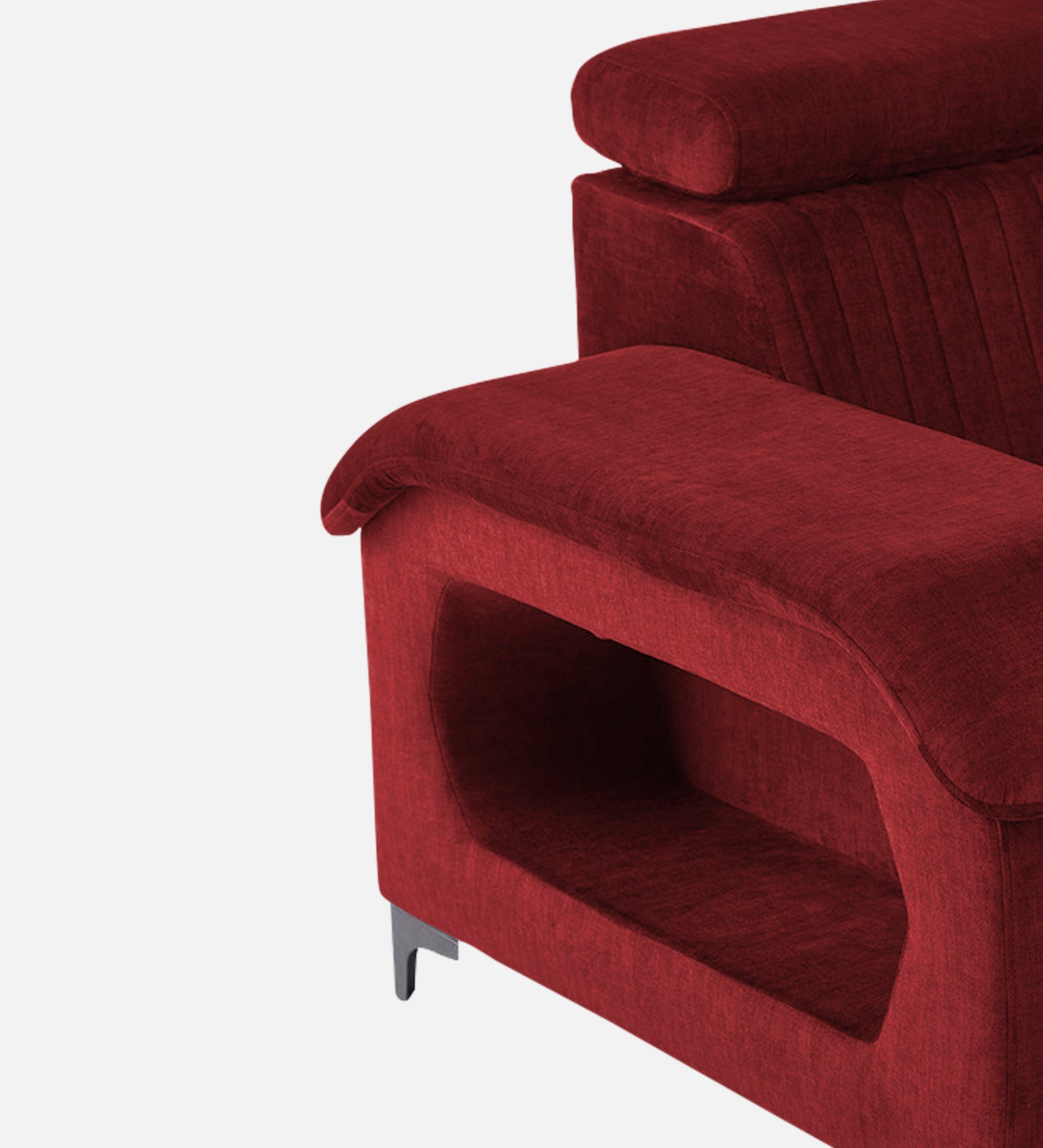 Draco Fabric 1 Seater Sofa in Corel Red Colour