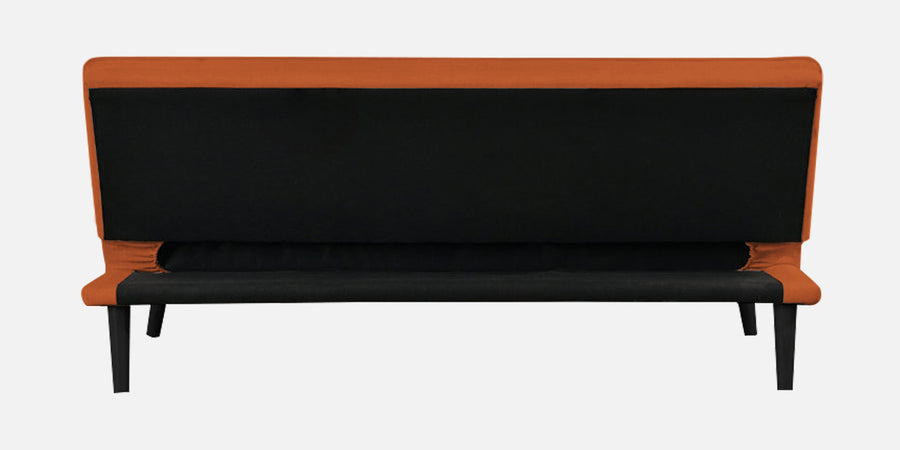 Toner Fabric 3 Seater Convertible Sofa Cum Bed In Vivid Orange Colour - Febonic Living
