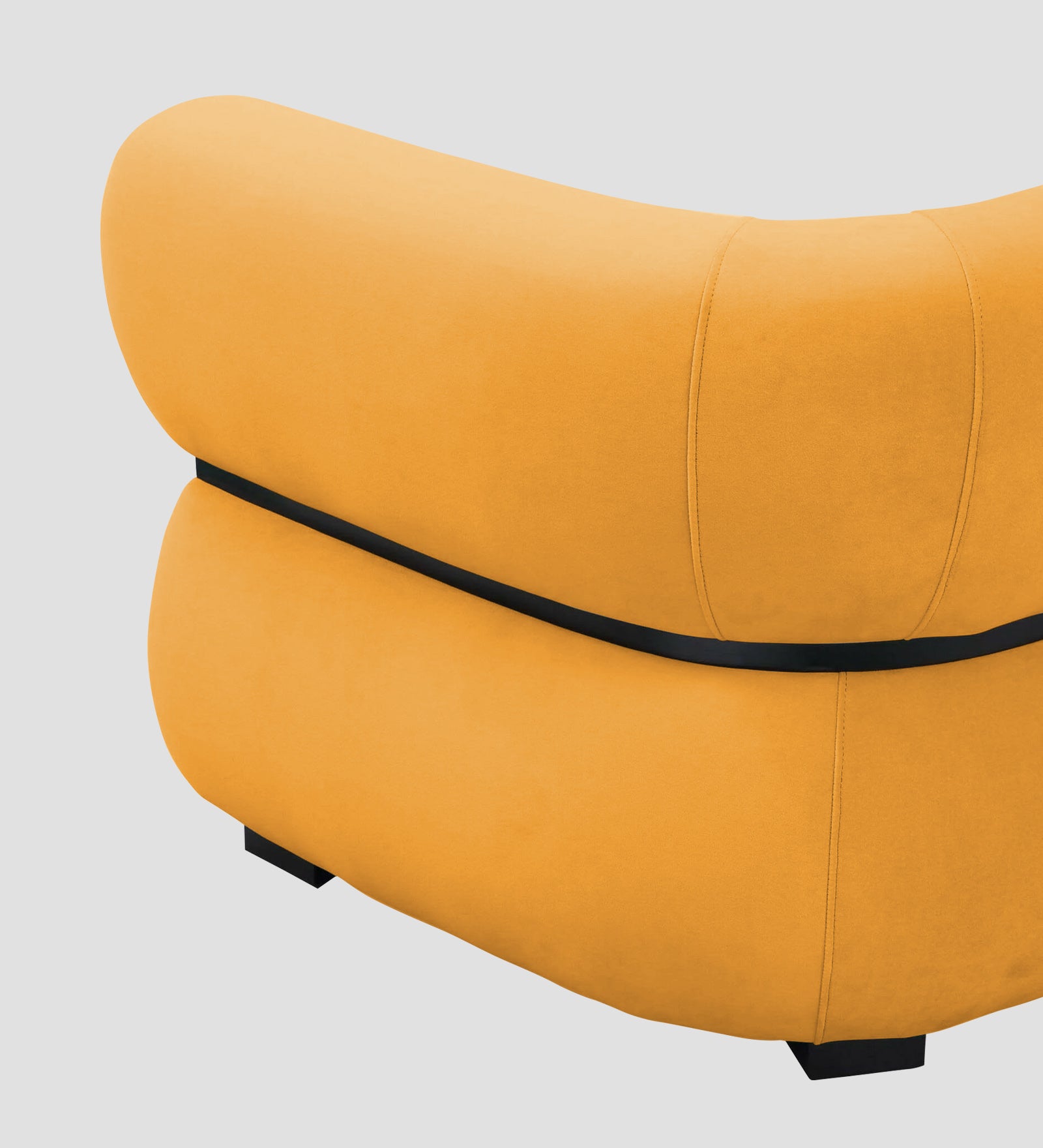 Kula Velvet 1 Seater Sofa In Safforn Yellow Colour