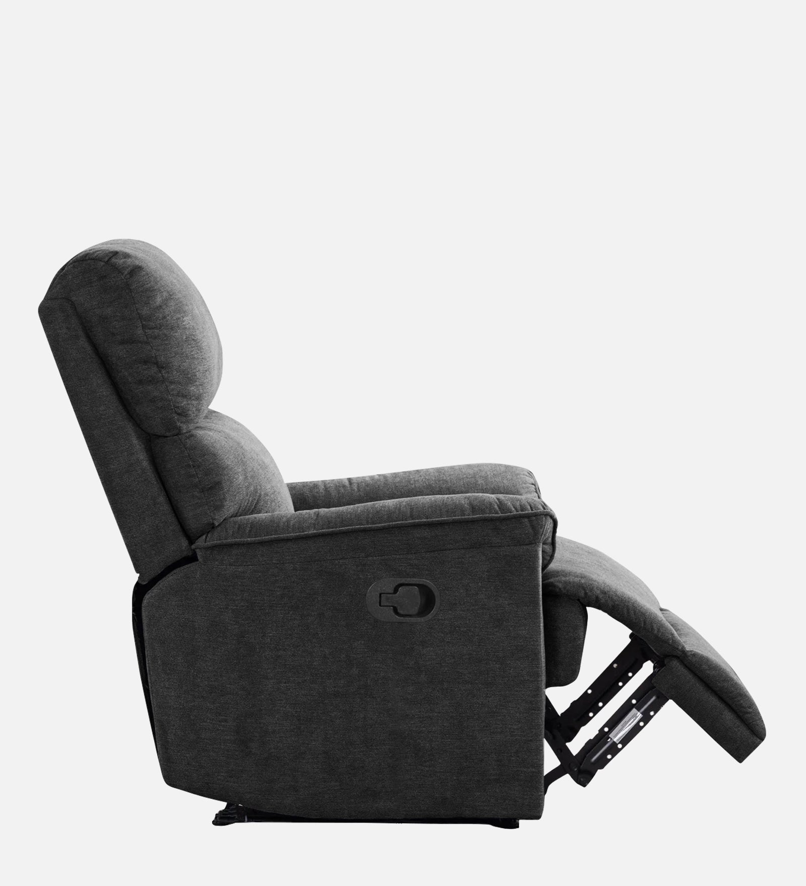 Abby Fabric Manual 1 Seater Recliner In Charcoal Grey Colour