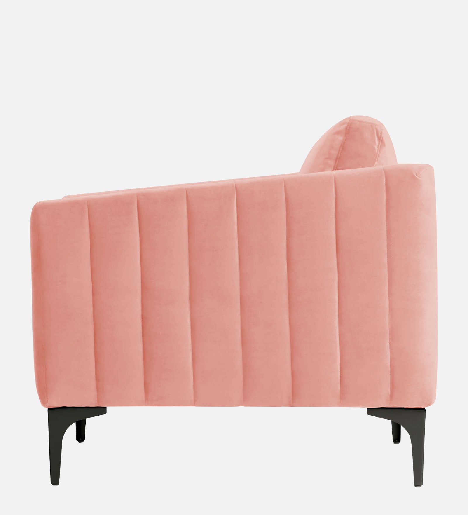 Haru Velvet 1 Seater Sofa in Blush Pink Colour