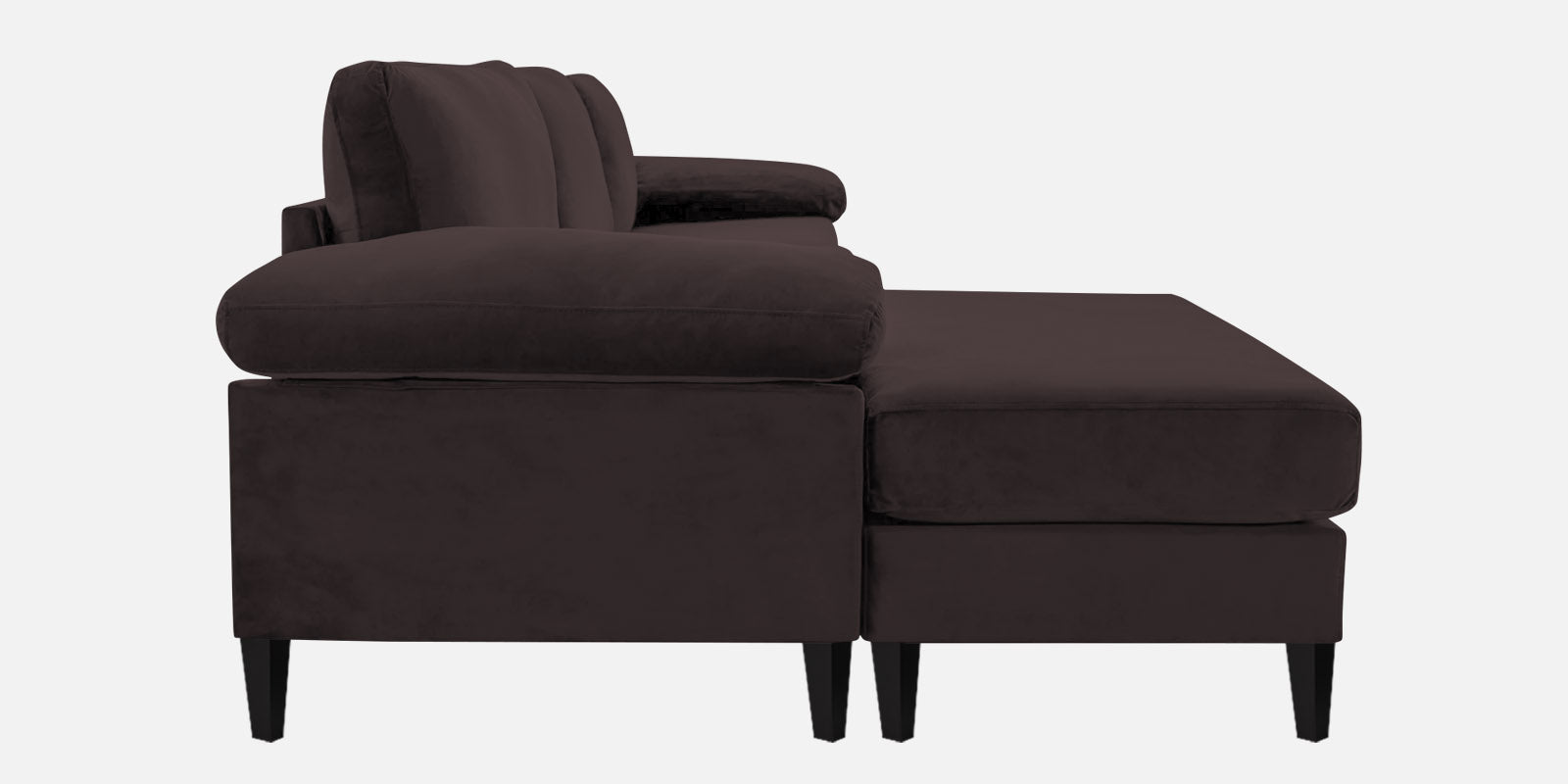 Vegas Velvet RHS Sectional Sofa (3+Lounger) In Mocha Brown Colour