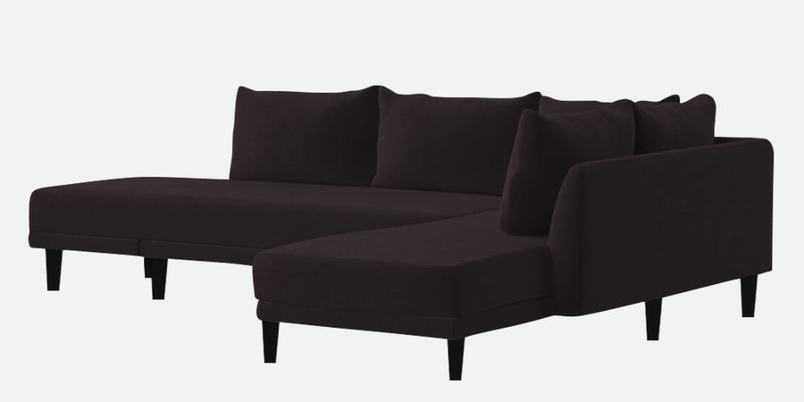 Ira Fabric Lhs 6 Seater Convertible Sofa Cum Bed In Cara Brown Colour - Febonic Living