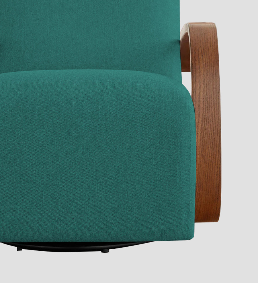 Balma Fabric Swivel Chair In Sea Green Colour - Febonic Living
