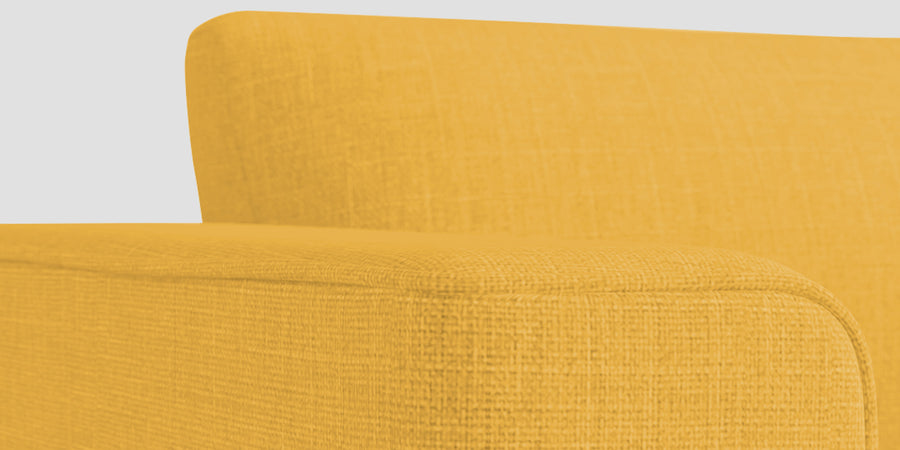 Kenia Fabric 3 Seater Foldable Sofa Cum Bed In Bold Yellow Colour - Febonic Living