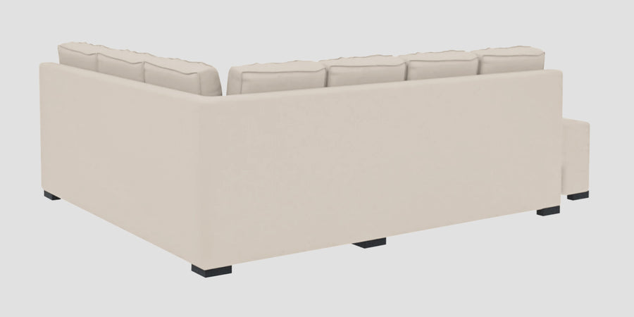 Corby Velvet Rhs 6 Seater Convertible Sofa Cum Bed In Camel Beige Colour - Febonic Living
