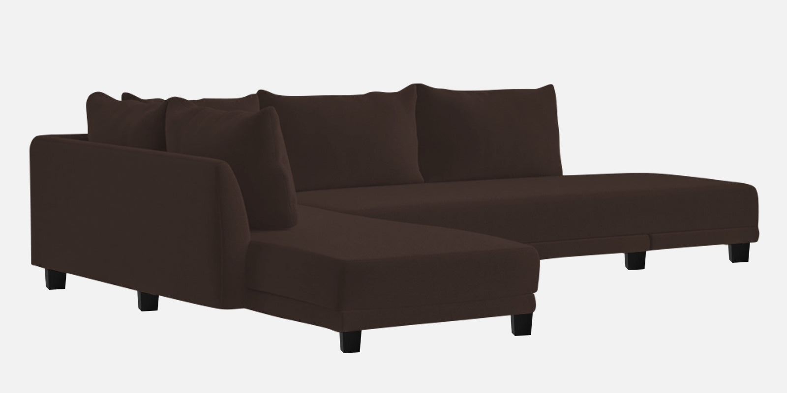 Ira Fabric RHS 6 Seater Sofa Cum Bed In Coffee Brown Colour