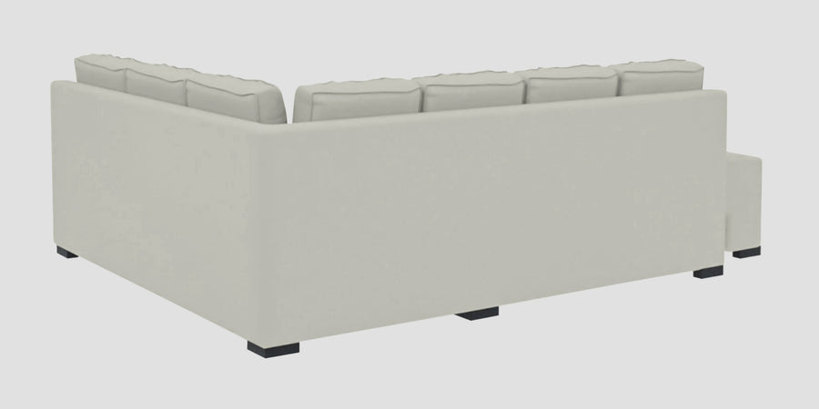 Corby Velvet Rhs 6 Seater Convertible Sofa Cum Bed In Bone Grey Colour - Febonic Living